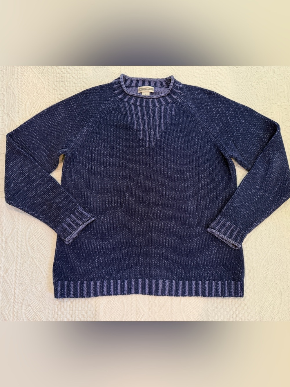 Investments Blue Sweater Women’s Medium M 100% Cotton - Picture 1 of 6